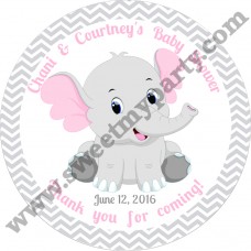 Pink and Grey Elephant Baby Shower stickers,thank you tags,(9ebb) Pink and Grey Elephant Baby Shower stickers,thank you tags,(9ebb)